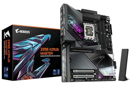 GIGABYTE Z890 AORUS Master Intel Core Ultra (Serie 2) LGA 1851 Motherboard, ATX, DDR5, 5X M.2, PCIe 5.0, Thunderbolt 4, WIFI7, 10GbE LAN, EZ-Latch