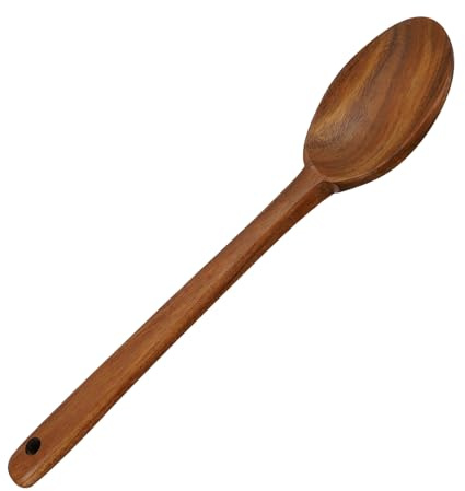 ULTECHNOVO Cuchara De Madera De Cocina y Cucharon De Madera Tamaño Medio De Teca Natural Superficie Lisa Sin Pintura Herramienta Práctica Para Servir Restaurantes y Catering