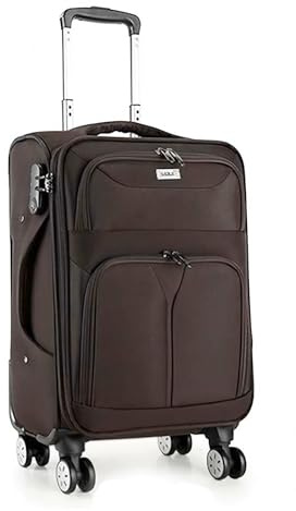 Oxford Valise légère et imperméable à roulettes à coque souple grande taille résistante aux rayures et aux chocs, café, 71 cm, Bagage extensible avec roulettes pivotantes