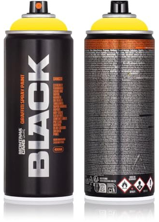Sprühdose Montana BLACK-POWER 400 ml - Graffiti Paint - hochdeckende Mattfarben - zuverlässig - high-pressure - (P1000 Power Yellow)
