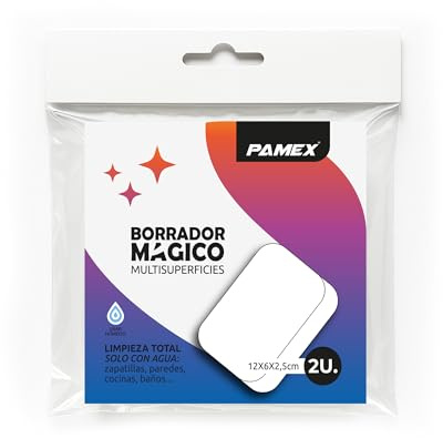 Pamex - Borrador Magico Melamina Elimina Manchas 6 Paquetes de 2 Unidades (12 esponjas)
