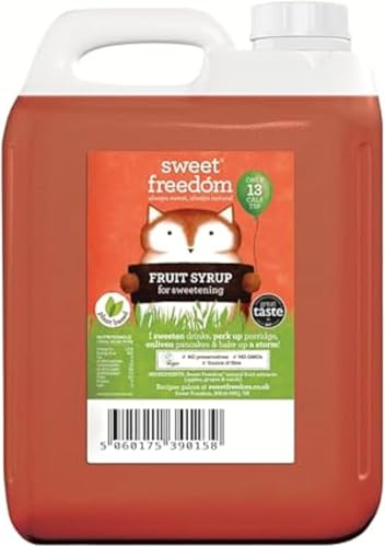 Sweet Freedom Fruit Syrup 7 kg (Pack of 1) | Naturally Sweetened with Fruit, Vegan, for Coffee, Baking and Pancakes, Only 13 Calories per Teaspoon
