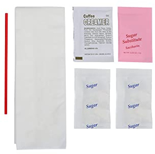 WNA 612239 6-Piece Coffee Condiment Kit, 17 Width x 12 Length 1-Ply Napkin (Case of 250)