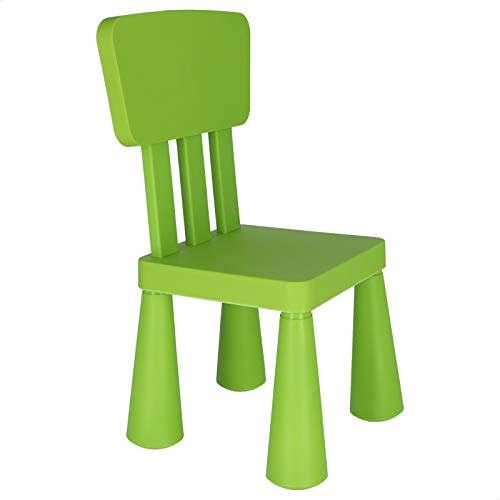 Aranaz - Sedia per bambini - Disegno Moderno - In Plastica Resistente - Uso Interno o Esterno - Verde - 31 x 30 x 67 cm