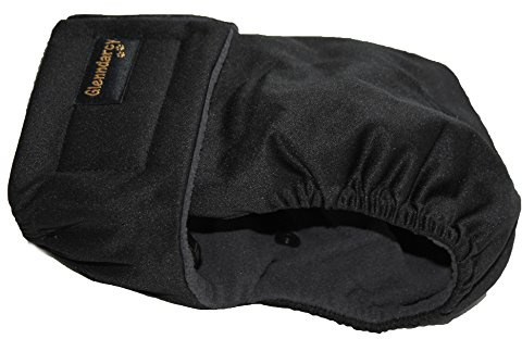 Glenndarcy Weibliche Hundewindeln - Wasserdichtes Stoff (Size Small Pants & 2 Washable Pads, Black)