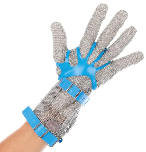 1 Stück Hygostar Stechschutzhandschuhe 8 cm Stulpe, silber, 10/XL, L: 8cm, Stechschutzhandschuhe, Schnittschutzhandschuhe, Arbeitshandschuh