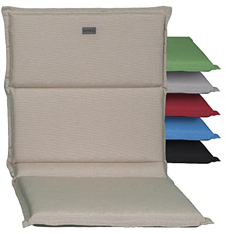 acamp Niedriglehner Auflagen Paddy Model D | Made in EU nach Öko-Tex Standard | Lichtechte Gartenstuhlauflagen Niederlehner ohne Ausbleichen | Atmungsaktive Stuhlauflage Niedriglehner in Beige