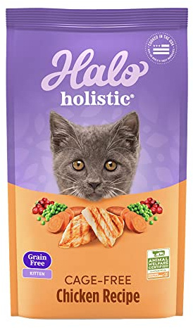 Halo Holistic Dry Kitten Food, Cage-Free Chicken Recipe, 3 lb