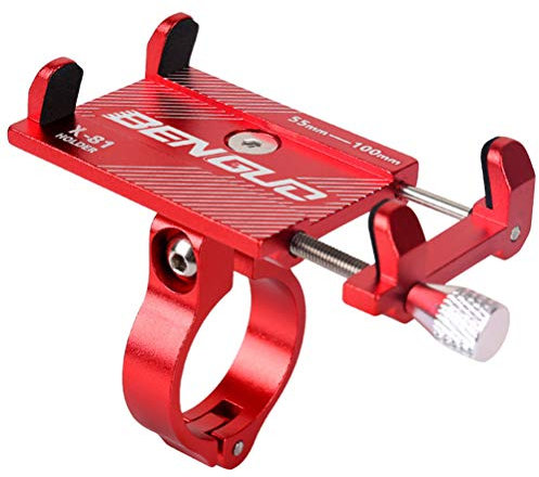 Soporte de teléfono móvil para bicicleta o moto, de aluminio, con 360 rotaciones, antivibración, soporte universal para smartphone