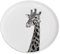 Maxwell & Williams DX0530 Assiette Motif girafe africaine – Noir et blanc – 20 cm de diamètre – Céramique – Livré dans une boîte cadeau