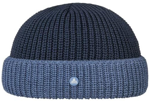 HAMMABURG Twotone Dockermütze Damen Herren Made in Italy Strickmütze Mehrfarbige Umschlagmütze Herbst Winter Wollmischung