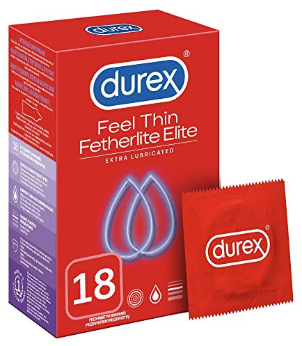 Durex Fetherlite Elite Kondome – Hauchzarte Kondome für intensives Empfinden mit extra Gleitgelbeschichtung –, X, 3 stück, (Pack of 18)