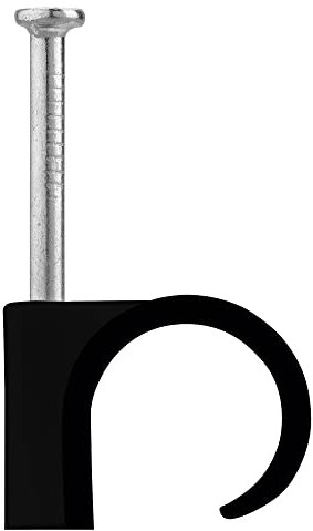 DEBFLEX - Wire Clip - Wall Mounted Electric Wires - Jumper + Tip - Black - φ 8/12 mm - Pack of 100