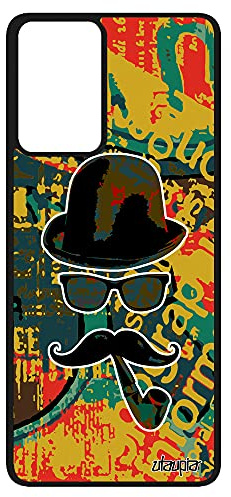 Coque Homme Moustache Galaxy A52 Silicone Design Charlie Mobile Chapeau Melon de Protection Telephone Peinture Vintage Homme pour Samsung