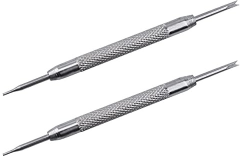Generic 2Pcs Stainless Steel Watch Band Spring Bars Strap Link Pins Remover Repair Kit Set Tool - Double Ear Watchband Modulator