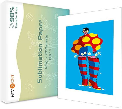 HTVRONT Sublimation Paper 8.5 x 11 Inch - 200 Sheets Transfer Paper for Inkjet Printer, Heat Transfer Paper for Tumblers, Mugs, T-shirts and More
