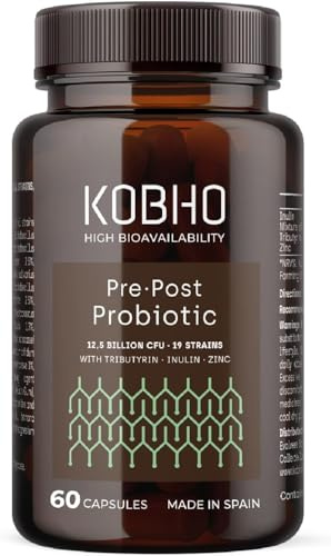 Probiótico con Prebióticos, Postbióticos y Zinc, 60 cápsulas | Fórmula Integral, Microbiota Intestinal, Salud Digestiva, Sistema Inmunitario, Vegano, Fabricado en España