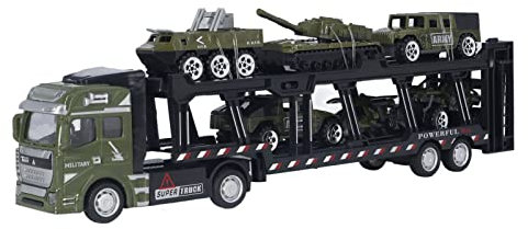 Keenso Autotransporter Spielzeug, Diecast MilitäRfahrzeuge Set Spielzeuglastwagen FüR 3 4 5 Jahre Alte
