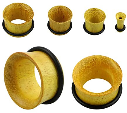 3-20 mm Ohr Piercing Flesh Tunnel Holz Jackfruchtbaum Hellbraun Wood Plug 3 mm