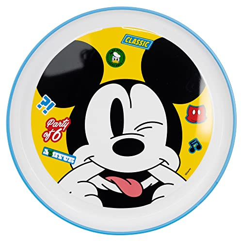 Stor ZWEIFARBIGER KINDERTELLER. NON-SLIP-BODEN. BPA-FREI | MICKEY MOUSE FUN-TASTIC, Zweifarbig