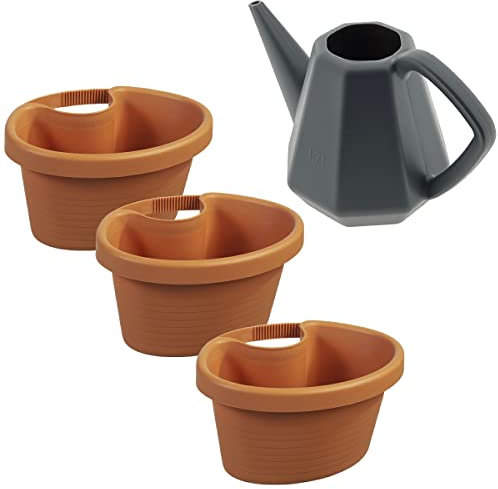 Blumentopf für Regenrohr - 3er Set & Bewässerung 1,7 Liter