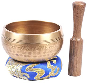 The Collection Royal Geätzte tibetische Klangschalen-Set, Klangschalen-Meditationsset, authentische Meditationsglocke für Heilung, Yoga, Achtsamkeit, Zen-Dekor oder einzigartiges Geschenk