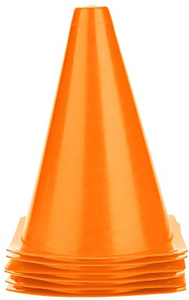 Natudeco 6 Stück 18 cm Fußball-Trainingskegel Fußball-Markierungskegel Sporttrainingsausrüstung Kunststoff-Fußballzubehör Für Fußballtraining Und Übungen(Orange)