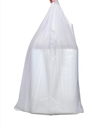 ALFAEX - 100 Stück - Weste Kunststoff Tragetaschen Starke Wiederverwendbare Einkaufstasche - Recycelte Umweltfreundliche Lebensmittel-Plastiktüten, 28 x 43 x 53 cm, Schwarz (Weiß, 28 x 43 x 53 cm)