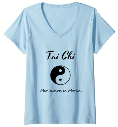 Womens Tai Chi Tshirt, Meditation In Motion, Martial Arts Gift Tee V-Neck T-Shirt