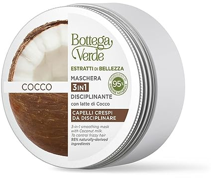 Bottega Verde - Estratti di bellezza - Cocco - maschera 3 in 1 disciplinante (200 ml) - capelli crespi da disciplinare