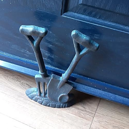 Butée de porte en fonte de 24 cm avec pelle et fourchette - Accessoire amusant et pratique pour n'importe quelle porte