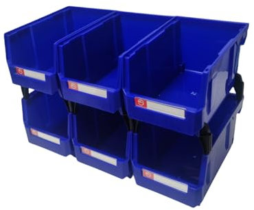 Pe&Hui Storage Organizer Bins,Wall Mount Storage Parts Rack,Stackable Shop Tool Bins for store Screws,Small Parts,Office Supplies and other Accessories(6 Pack)… B0CLTPRDYC