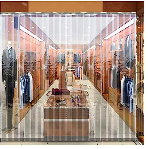 Cortina de Tiras de PVC, partición de Vidrio Suave Transparente corrediza Colgante, congeladores de Garaje, contraventana de Puerta de Parabrisas Impermeable Plegable, personalizab
