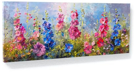 Sense Canvas Lienzo decorativo con diseño de geranio Whimsy 14, decoración del hogar, póster grande de 40 x 16 pulgadas