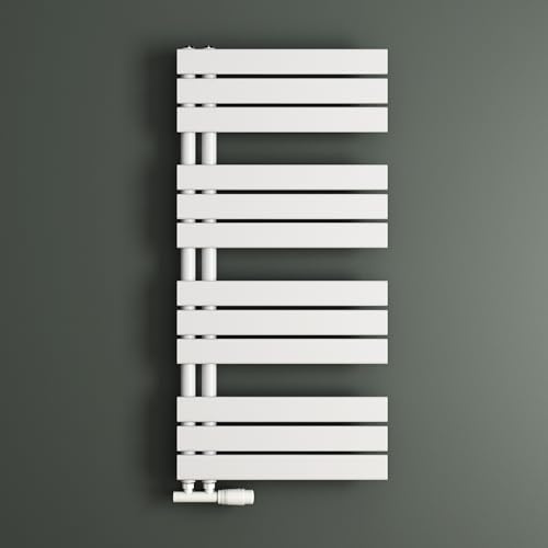 Mai & Mai Radiador Toallero Eléctrico Bajo Consumo 104x50cm Calentador Secatoallas Horizontal en Acero Blanco
