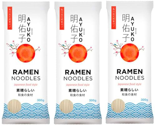 Fideos Ramen de Trigo 300 g Pack 3 Bolsas Textura Firme 2 mm para Sopa Ramen Yakisoba y Salteados Cocina Rápida