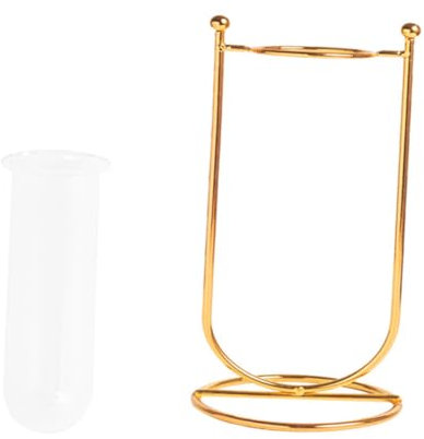 TOPBATHY Nordic Glass Vase U-shaped Metal Frame, Hydroponic Plant Bottle for Home and Office Tabletop Decoration, Flower Arrangement Tube Holder for Living Room and Restaurant