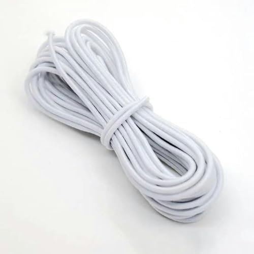 Nueva banda elástica redonda de 1/2/3/4/5 mm, cordón de goma elástica blanca y negra para coser prendas, accesorios de bricolaje, diámetro de 2 mm