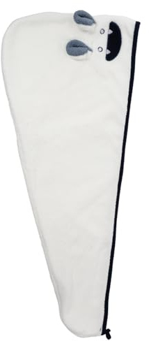 Weiße Coral Fleece Haartrocknungsmütze mit Hoher Saugkraft | 1 Stück, Mikrofaser Textil, für Haushalt und Friseursalon, Duschhaube als Badeaccessoire