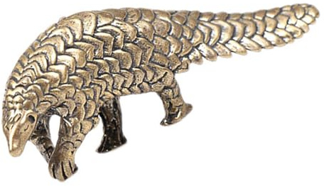 PartyKindom Pangolin Figur aus Messing als Tischdekoration für Zuhause | Goldfarbene Dekofigur, Stabile Form, Kleine Ausführung, Passend für Schreibtisch und Regal