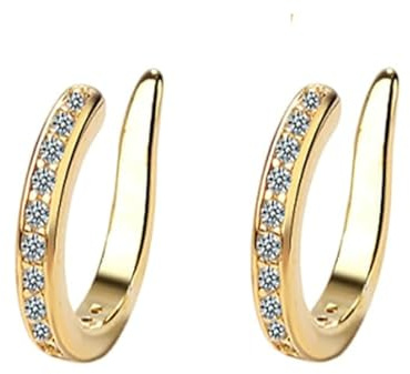 Clip per orecchio tempestato di diamanti dorati, clip per orecchie sporgenti, clip per correzione dell'orecchio, polsino dell'orecchio, posizionatore regolabile senza foratura, migliora delicatamente