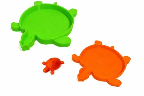 Generico Set di 2 Ciotole a Forma di Tartaruga + tartarughina Porta Fortuna. Adatto a Serpenti, Tartarughe, gechi.