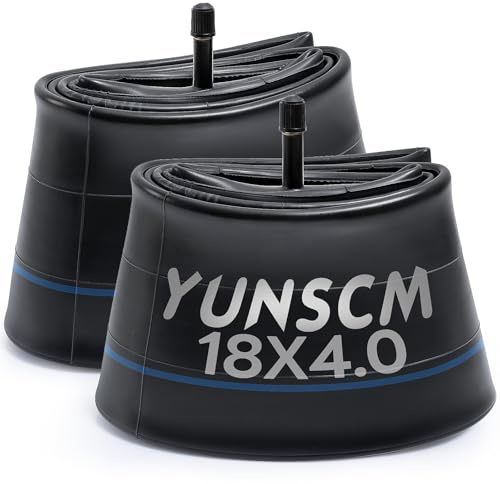 YunSCM 2PCS 18 Zoll Fatbike Schläuche 18 X 4.0 E Bike Reifen Schlauche 18 Zoll Kompatibel 18 X 4.0 MTB/Rennrad Fahrrad Schläuche 18 X 4.0 | AV32mm Schrader Ventil