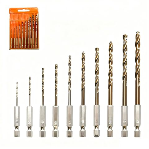 10 Piezas Juego de Brocas Metal Kobalt M35 HSS con Vástago Hexagonal