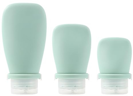 Travel Bottles, Travel Container for Toiletries, Empty 3-Piece Silicone Set for Body Lotion, Shampoo, Shower Gel, Aeroplane