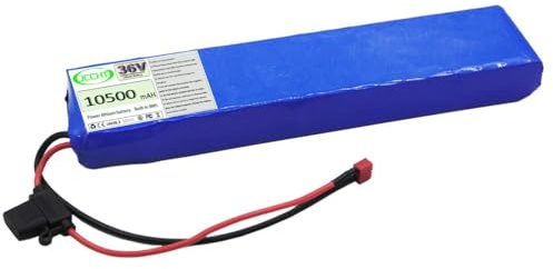 JCCHT Batería de Litio de 36 V, 10500 mAh/48 V, 10500 mAh para Patinete eléctrico con Conector T para Motor de 100 W, 250 W, 350 W y 500 W. Accesorio de Repuesto.,36v10.5ah