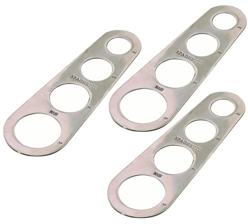 Warmhm 3 pezzi Righello Dosatore Spaghetti in Acciaio Resistente Misuratore Pasta con Buchi per Porzioni da Adulti Utensile Cucina Pratico e Facile da Pulire