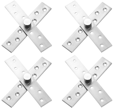 QUARKZMAN 4Pcs Cerniere A Perno Rotanti 360 Gradi, 150 X 29mm Perni Centrali In Acciaio Inox Cerniere Nascoste Per Porte A Battente Di Cucine Domestiche, Argento