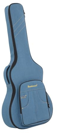 Hellery Gitarrentasche mit Großem Fach, 15 Mm Dick Gepolstert, Tragbare Gitarrenaufbewahrungstasche, Blau, 42inch