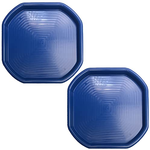 70 x 70 Heavy-Duty Mixing Tray Set of 2 - Octagon DIY & Craft Trays with High Walls For Mortar, Cement Mixing, Paint, Water Play and Sensory Activities – (Blue)
